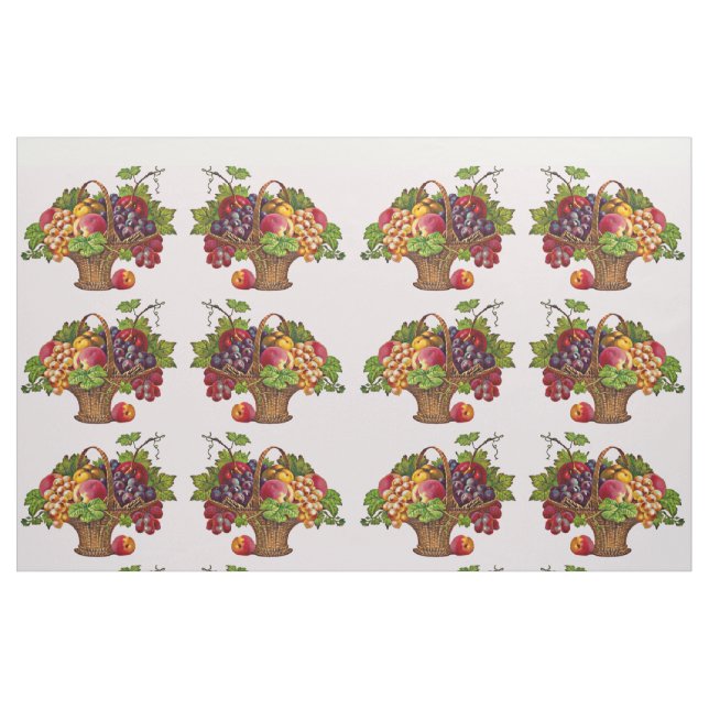 beautiful Victorian fruit basket print Fabric (Fat Quarter)