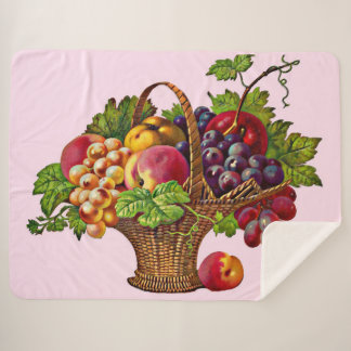 beautiful Victorian fruit basket print Sherpa Blanket