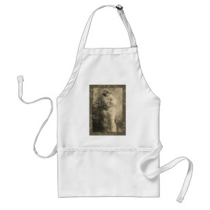 Beautiful Victorian Lady with cut flowers Adult Apron