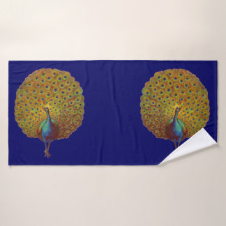 beautiful Victorian peacock print Bath Towel Set