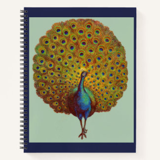 beautiful Victorian peacock print Notebook