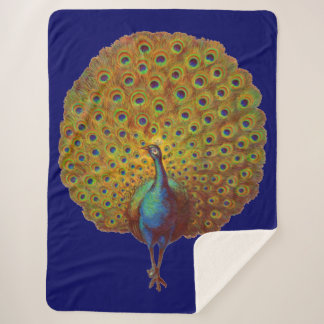 beautiful Victorian peacock print Sherpa Blanket