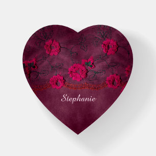 Beautiful Victorian Styled Faux Purple Lace Paperweight