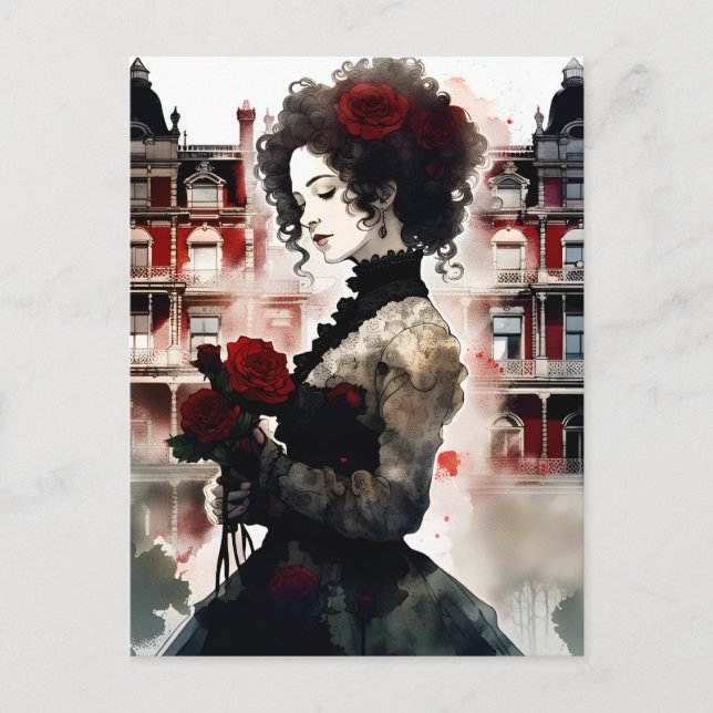 Beautiful Victorian Woman Postcard (Front)