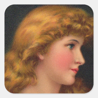 beautiful Victorian woman Square Sticker