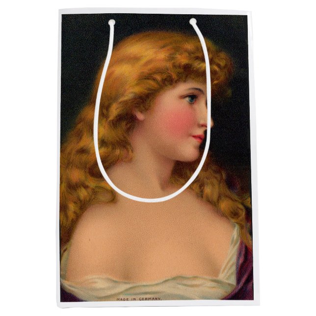 beautiful Victorian woman with long hair Medium Gift Bag (Front)
