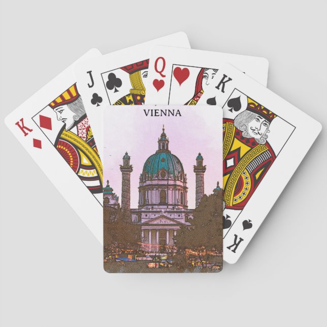 Beautiful Vienna Austria Church Architecture Poker Cards (Back)