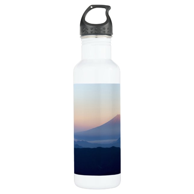 Beautiful view Mt. Fuji, Japan, Sunrise Water Bottle (Front)