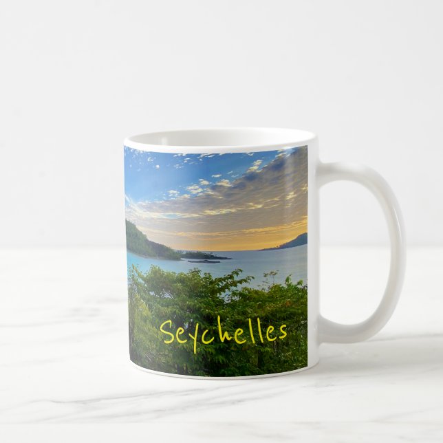Beautiful View Scenic Tropical Seychelles Island Coffee Mug (Right)