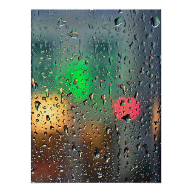 Beautiful view through rain poster (Front)