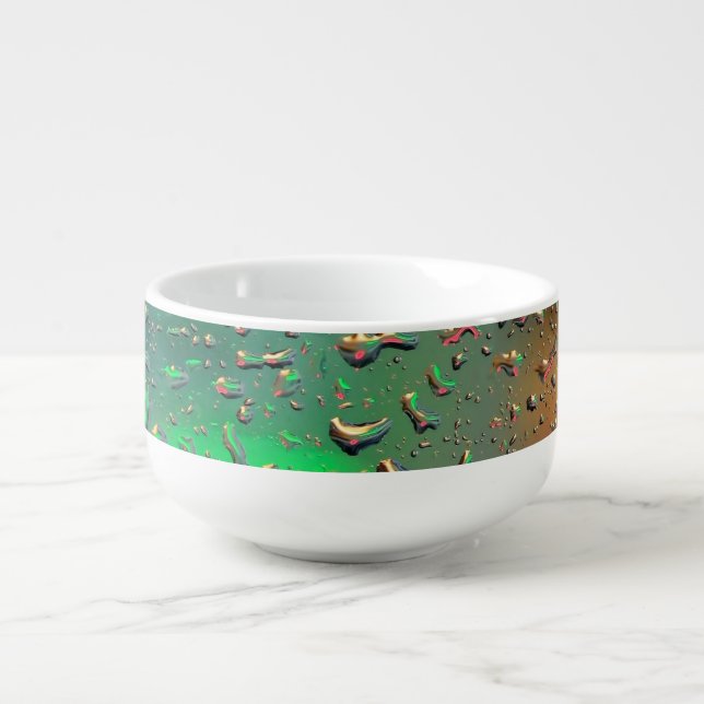 Beautiful view through rain soup mug (Front)