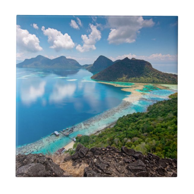 Beautiful View | Top of Bohey Dulang Island Ceramic Tile (Front)