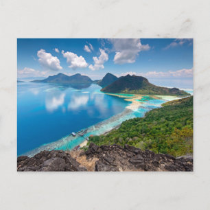 Beautiful View   Top of Bohey Dulang Island Postcard