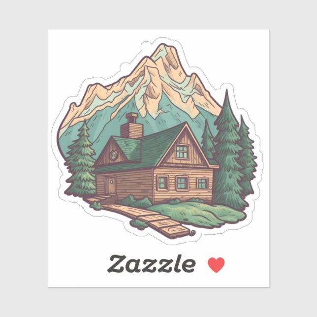 Beautiful View Vacation Home Mountain Cabin Sticker (Sheet)