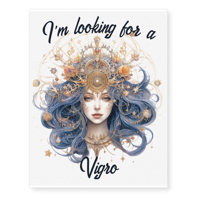 Beautiful VIGRO Zodiac Custom Temporary Tattoos (Front)