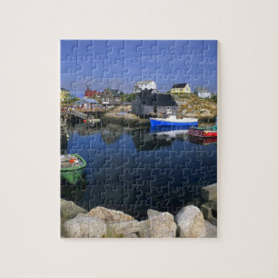 Beautiful village of Peggy's Cove with harbor Jigsaw Puzzle