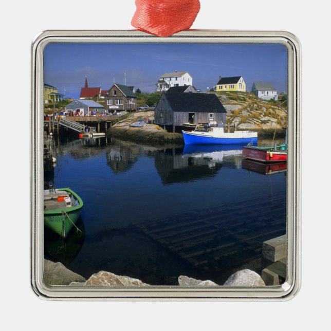 Beautiful village of Peggy's Cove with harbor Metal Ornament (Front)