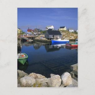 Beautiful village of Peggy's Cove with harbor Postcard