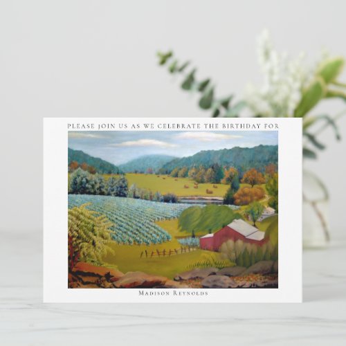 Beautiful Vineyard Farm Birthday  Invitation