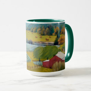 Beautiful Vineyard in yellow blue red green Mug
