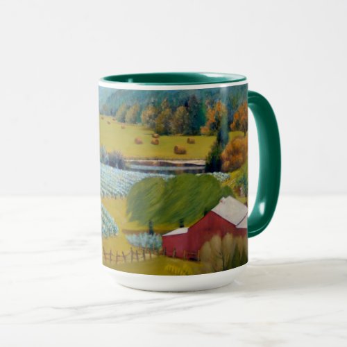 Beautiful Vineyard in yellow blue red green  Mug