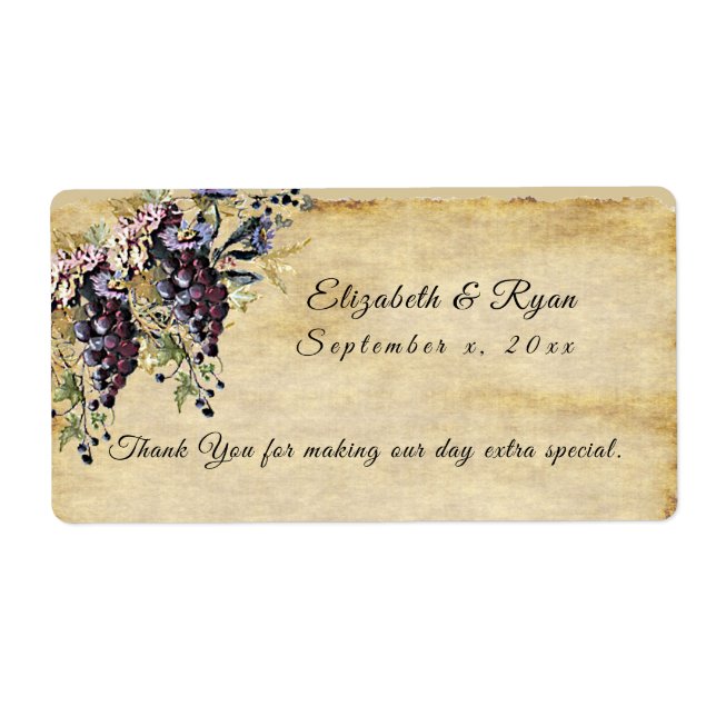Beautiful Vineyard, Watercolor, Custom Label (Front)