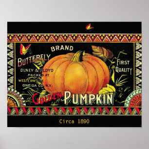 Beautiful Vintage 1890 Butterfly Pumpkin Ad copy Poster