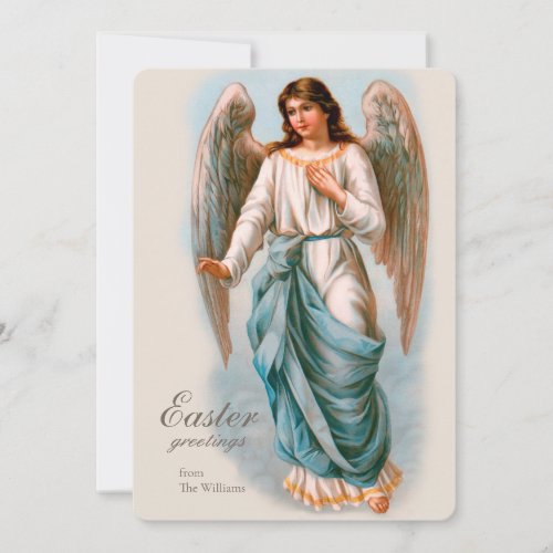 Beautiful vintage angel Easter greetings Holiday Card