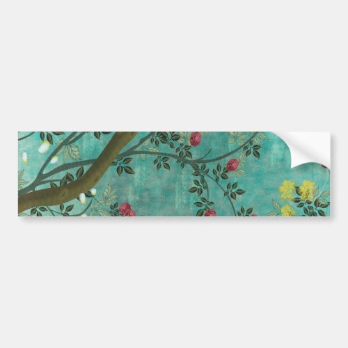 Beautiful vintage antique blossom tree butterflies bumper sticker