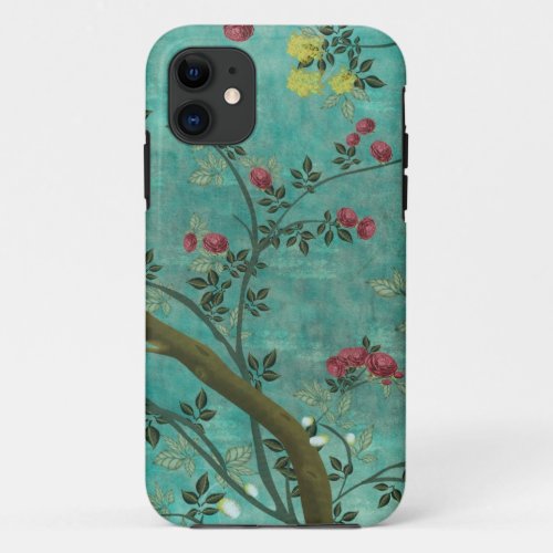 Beautiful vintage antique blossom tree butterflies iPhone 11 case