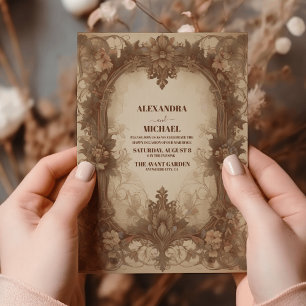 Beautiful Vintage Art Nouveau Floral Wedding Invitation