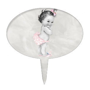 Beautiful Vintage Baby Girl Cake Topper