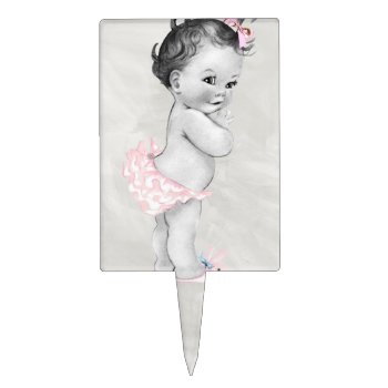 Beautiful Vintage Baby Girl Cake Topper by Precious_Baby_Gifts at Zazzle