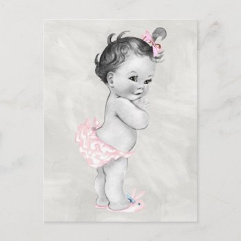 Beautiful Vintage Baby Girl Postcard by Precious_Baby_Gifts at Zazzle