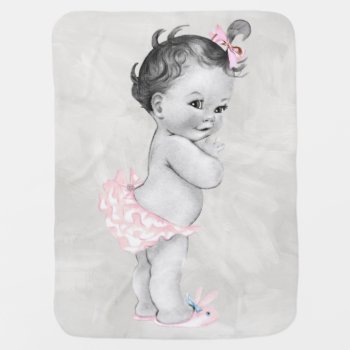 Beautiful Vintage Baby Girl Receiving Blanket by Precious_Baby_Gifts at Zazzle