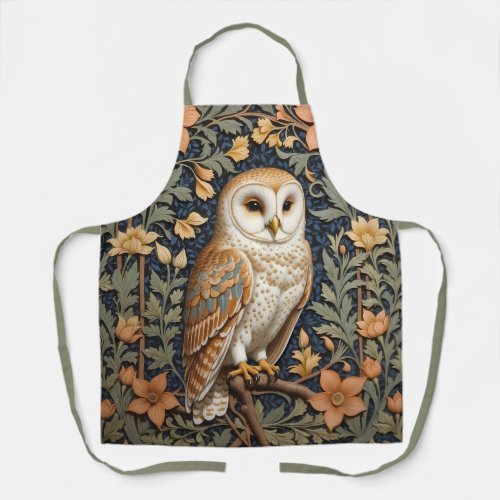 Beautiful Vintage Barn Owl William Morris Inspired Apron