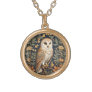 Beautiful Vintage Barn Owl William Morris Inspired Gold Plated Necklace