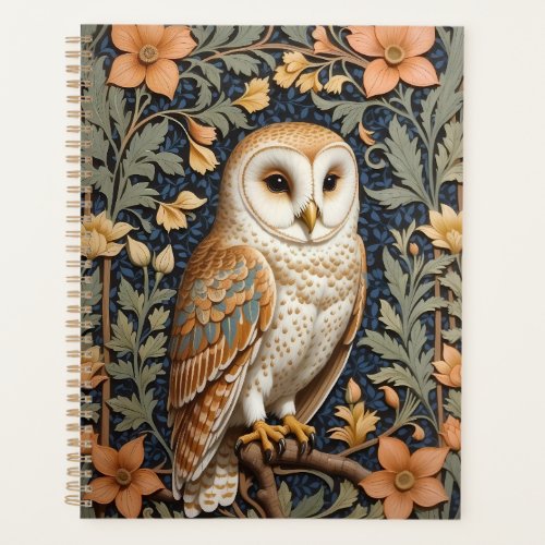 Beautiful Vintage Barn Owl William Morris Inspired Planner