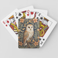 Beautiful Vintage Barn Owl William Morris Inspired Playing Cards
