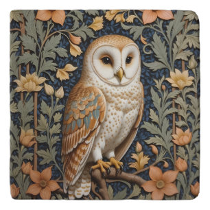 Beautiful Vintage Barn Owl William Morris Inspired Trivet