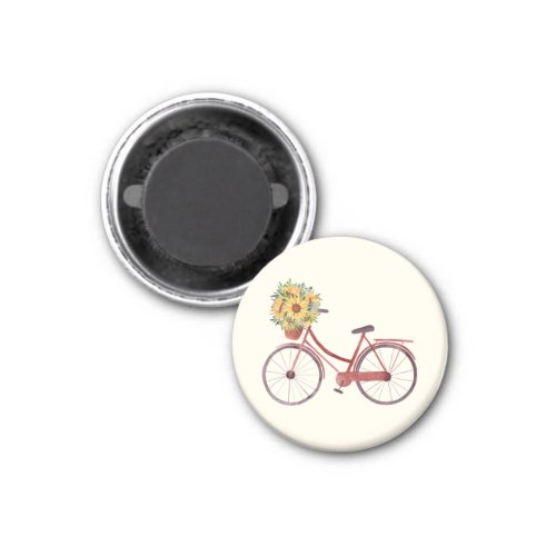 Beautiful  Vintage Bicycle with Sunflowers  Magnet