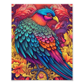 Beautiful Vintage Bird Illustration Photo Print