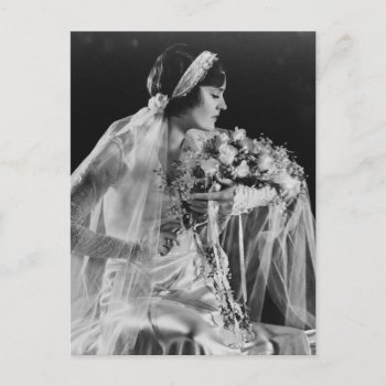 Beautiful Vintage Bride Postcard by itsyourwedding at Zazzle