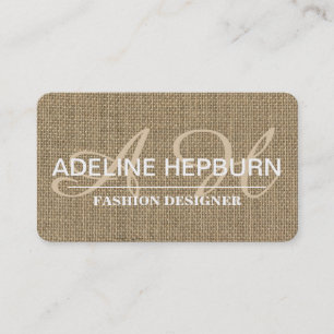 Beautiful, Vintage Burlap Appointment Monogram Card