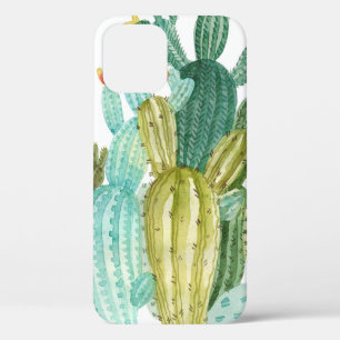 Beautiful vintage cacti, succulents, cactus bloomi iPhone 12 case