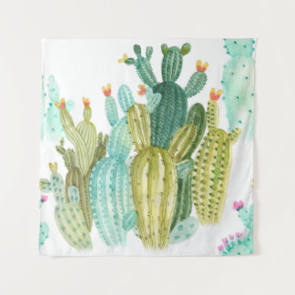Beautiful vintage cacti, succulents, cactus bloomi tapestry
