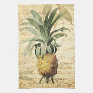 Beautiful Vintage Calligraphy Pineapple Towel