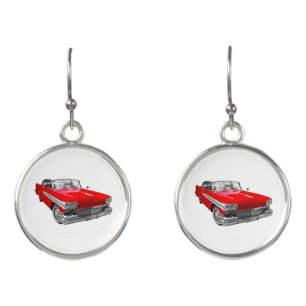Beautiful Vintage Car Round Earrings