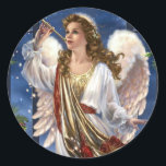 Beautiful Vintage Christmas Angel Classic Round Sticker<br><div class="desc">Beautiful vintage Christmas Angel</div>