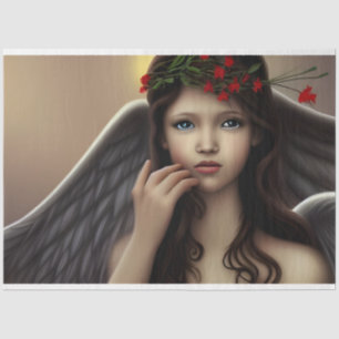 Beautiful Vintage Christmas Angel Decoupage  Tissue Paper